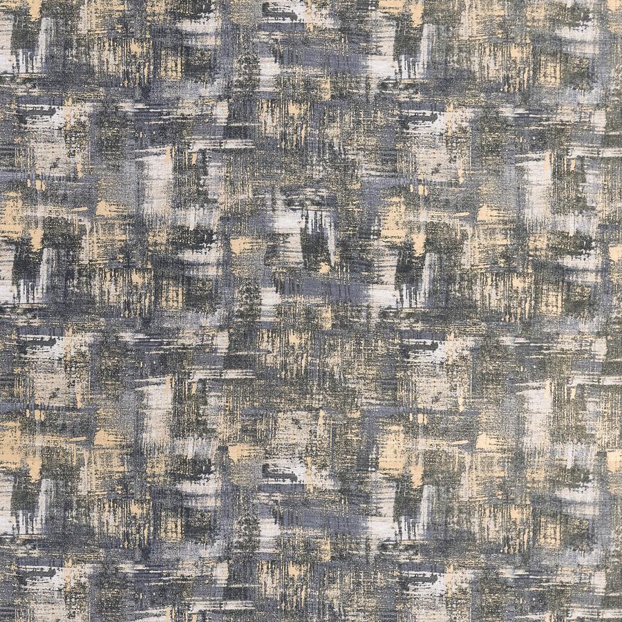 Sample F1472-01 Tessellati Charcoal/Gold Metallic Clarke And Clarke Fabric
