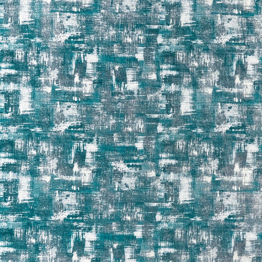 Sample F1472-05 Tessellati Teal/Gilver Metallic Clarke And Clarke Fabric