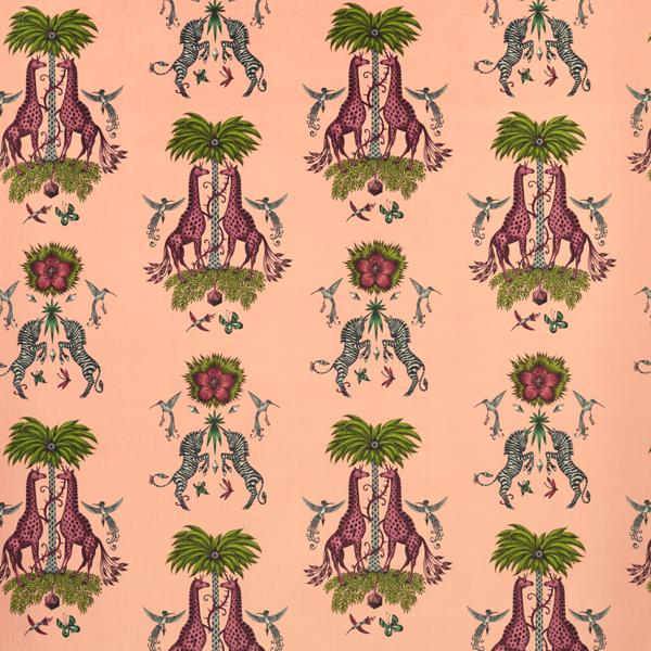 Sample F1475/01 Creatura Velvet Pink Animal/Insect Clarke And Clarke Fabric
