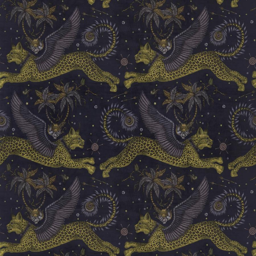 Sample F1478-01 Lynx Velvet Charcoal Animal/Insect Clarke And Clarke Fabric