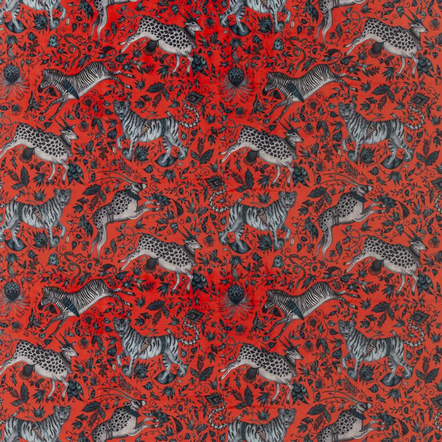 Sample F1479-03 Protea Velvet Coral Animal/Insect Clarke And Clarke Fabric