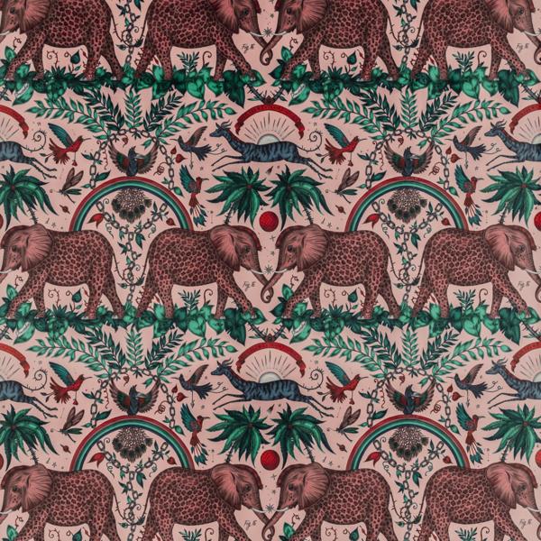 Sample F1481/01 Zambezi Velvet Pink Animal/Insect Clarke And Clarke Fabric