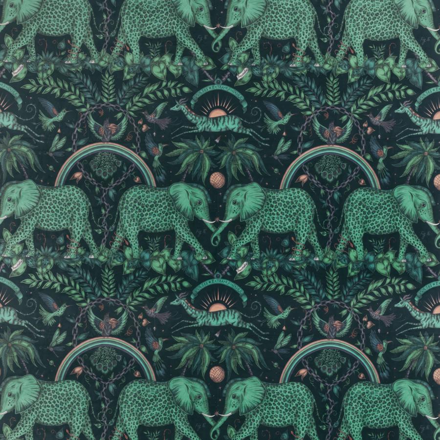 Save F1481/02 Zambezi Velvet Teal Animal/Insect by Clarke And Clarke Fabric