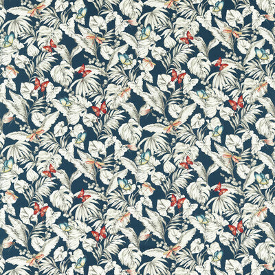 Sample -F1513/03 | Acadia Midnight Botanical & Floral - Clarke And Clarke Fabric