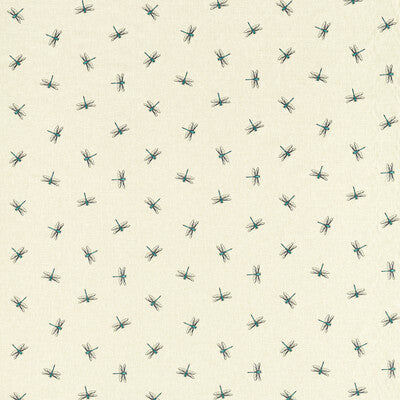 Sample -F1514/04 | Damsel Teal Animal/Insects - Clarke And Clarke Fabric