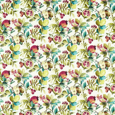Sample -F1516/01 | Fruta Summer Cotton Botanical & Floral - Clarke And Clarke Fabric