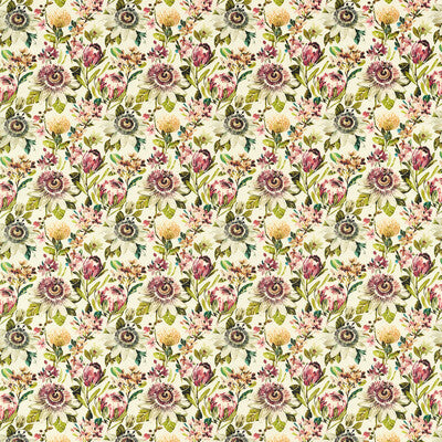 Sample -F1519/01 | Paradise Autumn Botanical & Floral - Clarke And Clarke Fabric