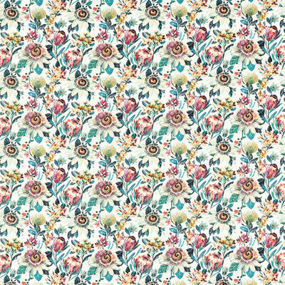 Sample -F1519/03 | Paradise Russet Botanical & Floral - Clarke And Clarke Fabric