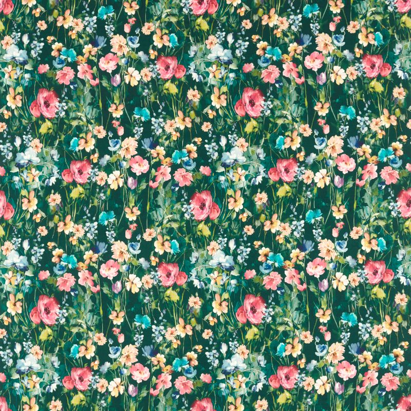 Sample - F1596/03.Cac.0 | Wild Meadow, Floral Flourish By Studio G For C&C - Clarke And Clarke Fabric