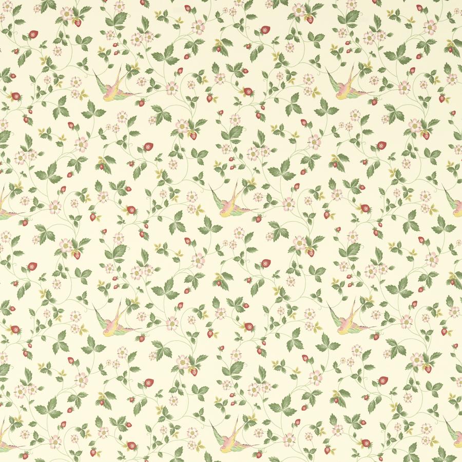 Buy F1606/03 Wild Strawberry Ivory Linen Animal/Insects by Clarke And Clarke Fabric