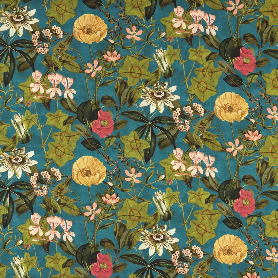 Sample - F1672/02 | Passiflora Outdoor, Clarke & Clarke Alfresco - Clarke And Clarke Fabric - F1672/02.Cac.0