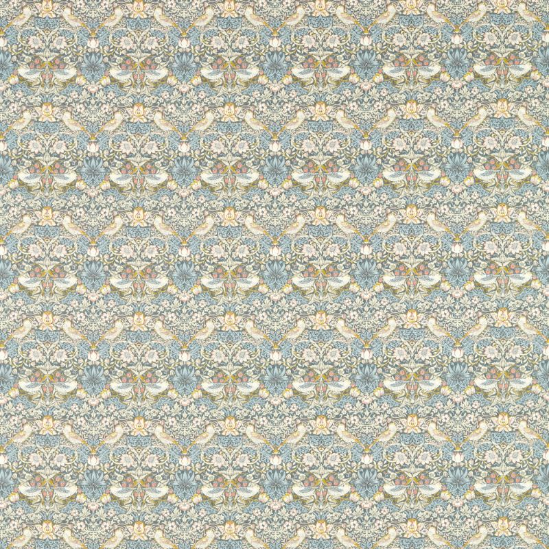 Sample - F1678/02.Cac.0 | Strawberry Thief, Clarke & Clarke William Morris Designs - Clarke And Clarke Fabric