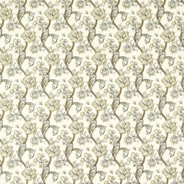 Sample - F1742/01.Cac.0 | Golden Lily Embroidery, William Morris Weaves - Clarke And Clarke Fabric