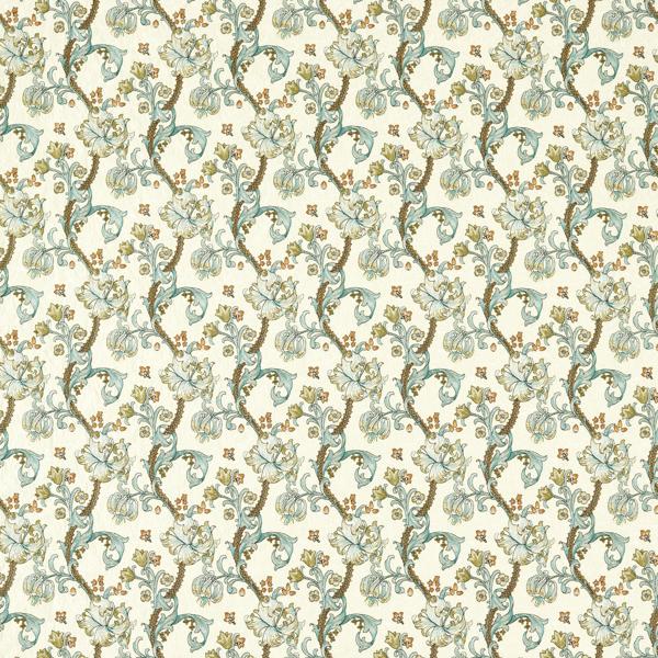 Sample - F1742/03.Cac.0 | Golden Lily Embroidery, William Morris Weaves - Clarke And Clarke Fabric