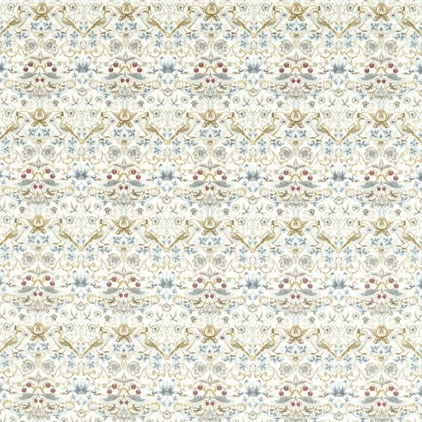 Sample - F1745/02.Cac.0 | Strawberry Thief Embroidery, William Morris Weaves - Clarke And Clarke Fabric