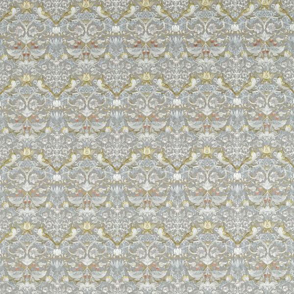 Sample - F1745/03.Cac.0 | Strawberry Thief Embroidery, William Morris Weaves - Clarke And Clarke Fabric