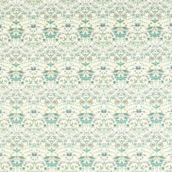 Sample - F1745/04.Cac.0 | Strawberry Thief Embroidery, William Morris Weaves - Clarke And Clarke Fabric