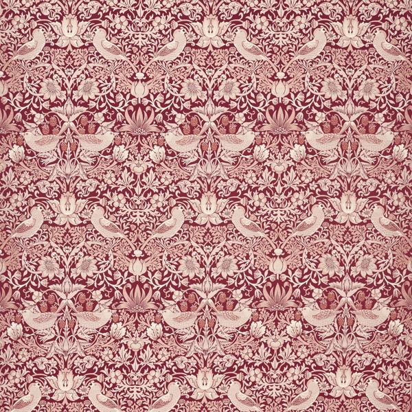Sample - F1746/05.Cac.0 | Strawberry Thief Jacquard, William Morris Weaves - Clarke And Clarke Fabric