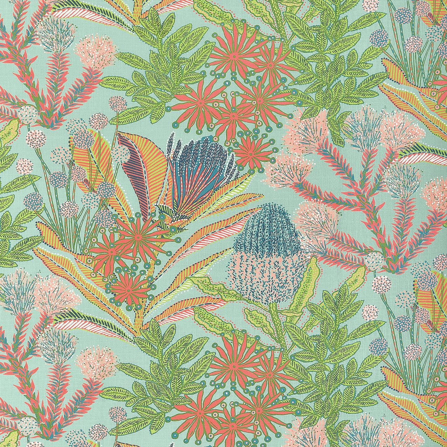 Find Thibaut Fabric Item F81761 Pattern Name Protea Print From The Collection Soleil. 