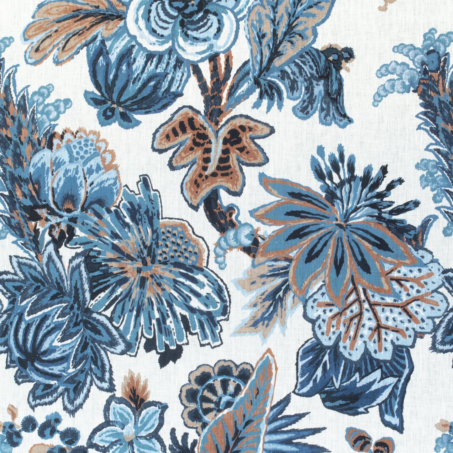 Buy samples of F910213 Floral Gala Printed Colony Thibaut Fabrics