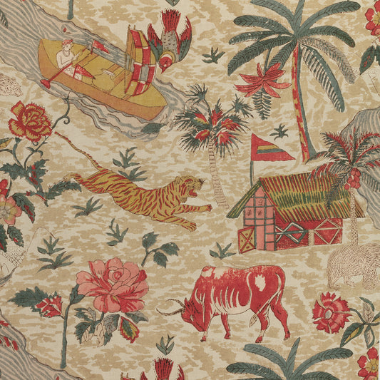 Buy samples of F910233 Tiger Reserve Printed Colony Thibaut Fabrics