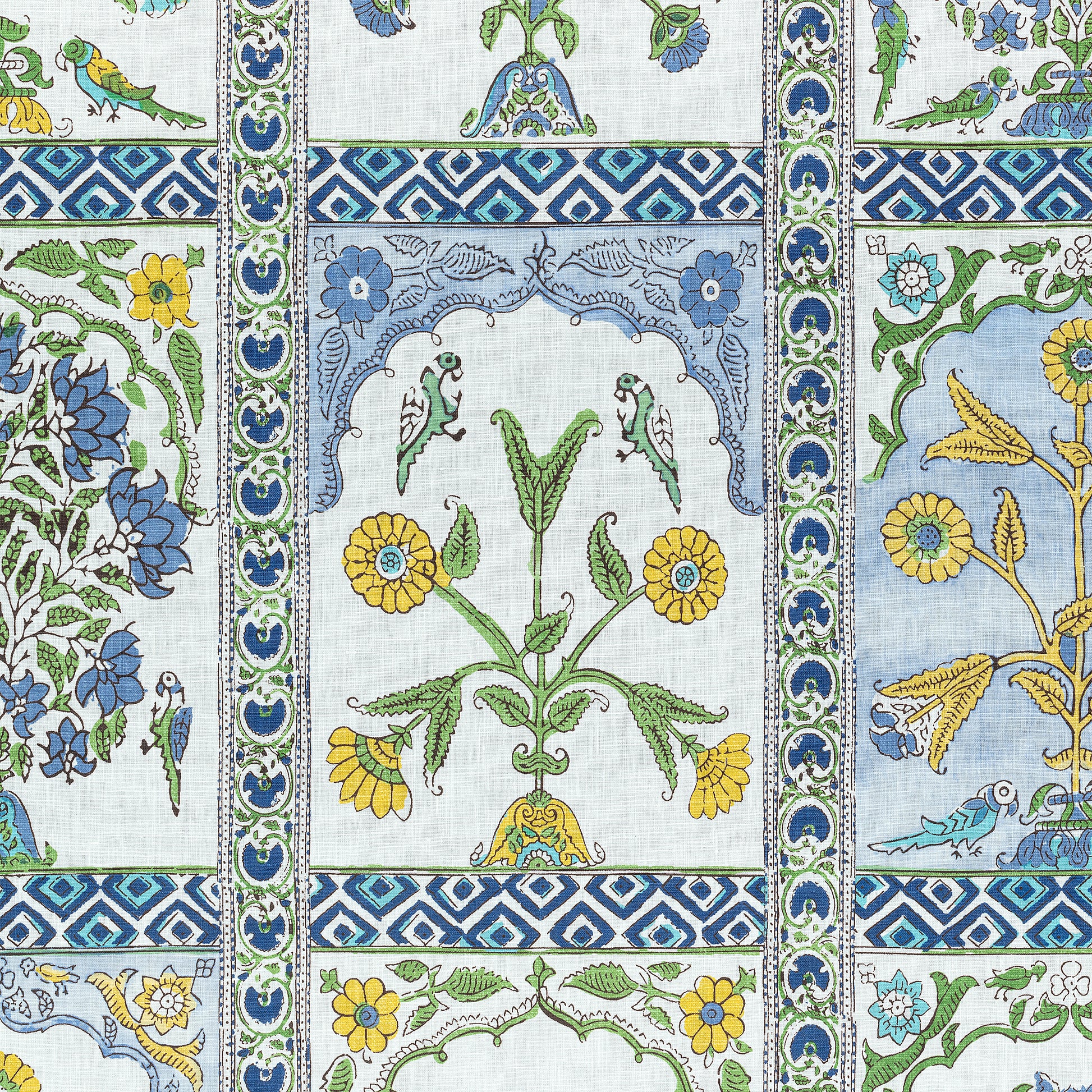 Buy samples of F910628 Indian Panel Printed Ceylon Thibaut Fabrics