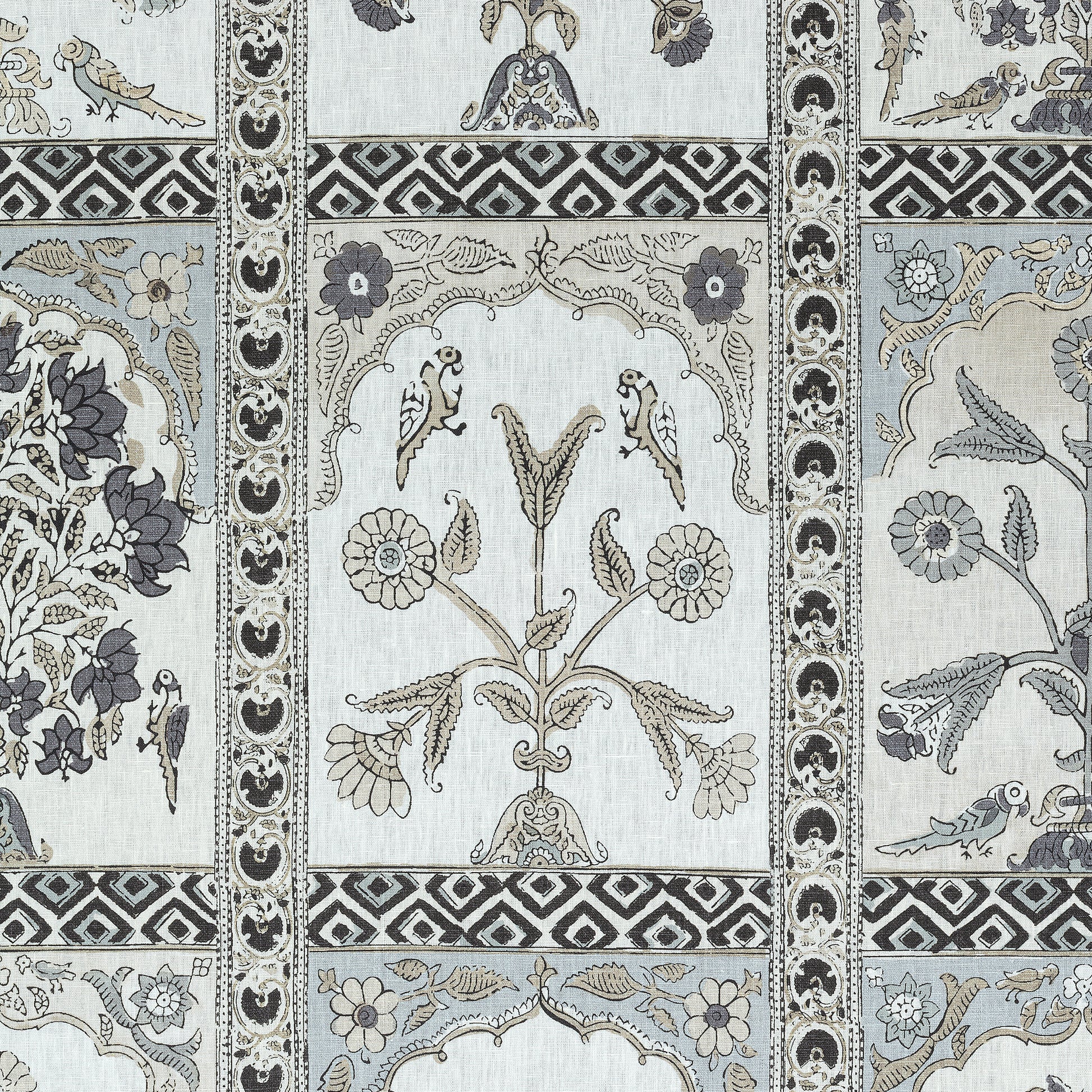Buy samples of F910630 Indian Panel Printed Ceylon Thibaut Fabrics