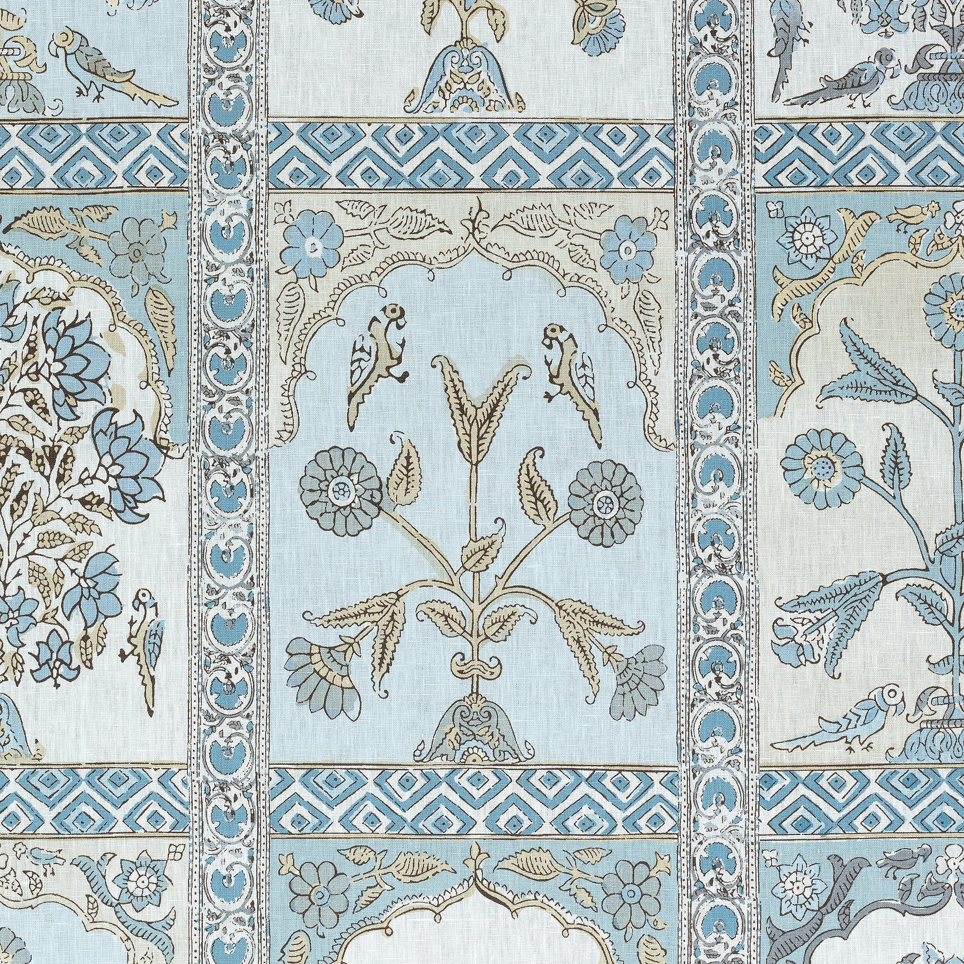 Buy samples of F910633 Indian Panel Printed Ceylon Thibaut Fabrics