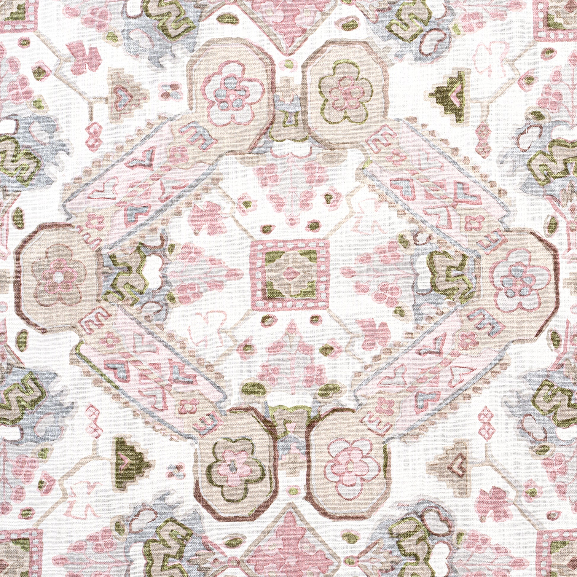 Buy samples of F910827 Persian Carpet Printed Heritage Thibaut Fabrics