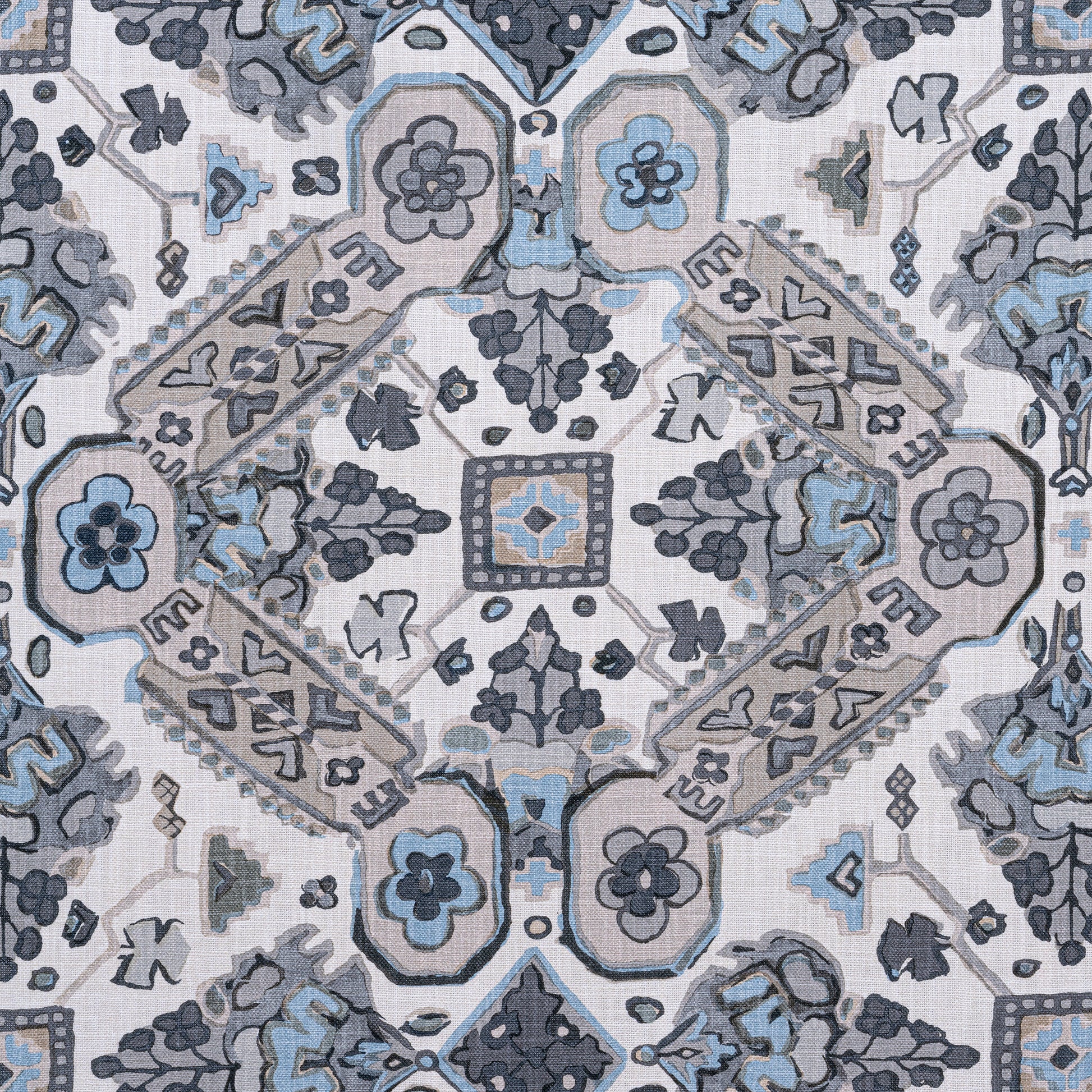 Buy samples of F910828 Persian Carpet Printed Heritage Thibaut Fabrics