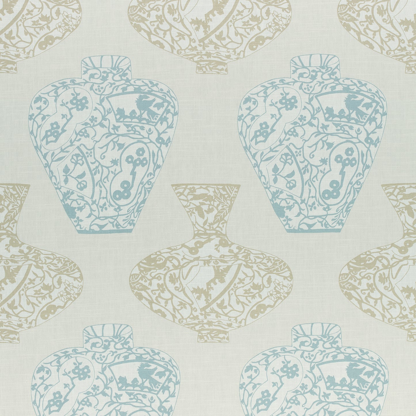 Buy samples of F913122 Imari Vase Printed Summer House Thibaut Fabrics