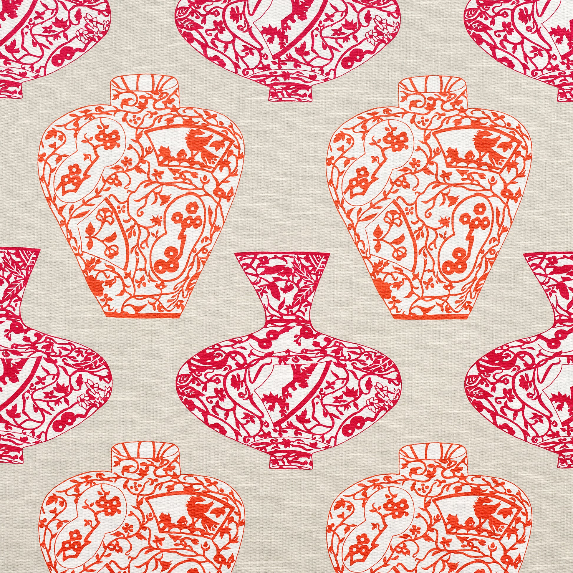 Buy samples of F913123 Imari Vase Printed Summer House Thibaut Fabrics
