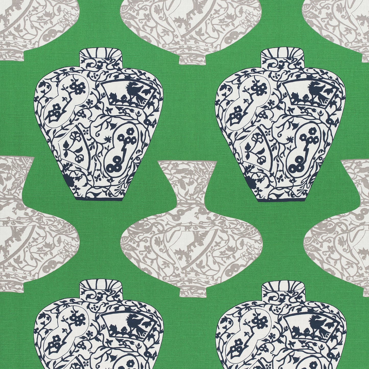 Buy samples of F913125 Imari Vase Printed Summer House Thibaut Fabrics