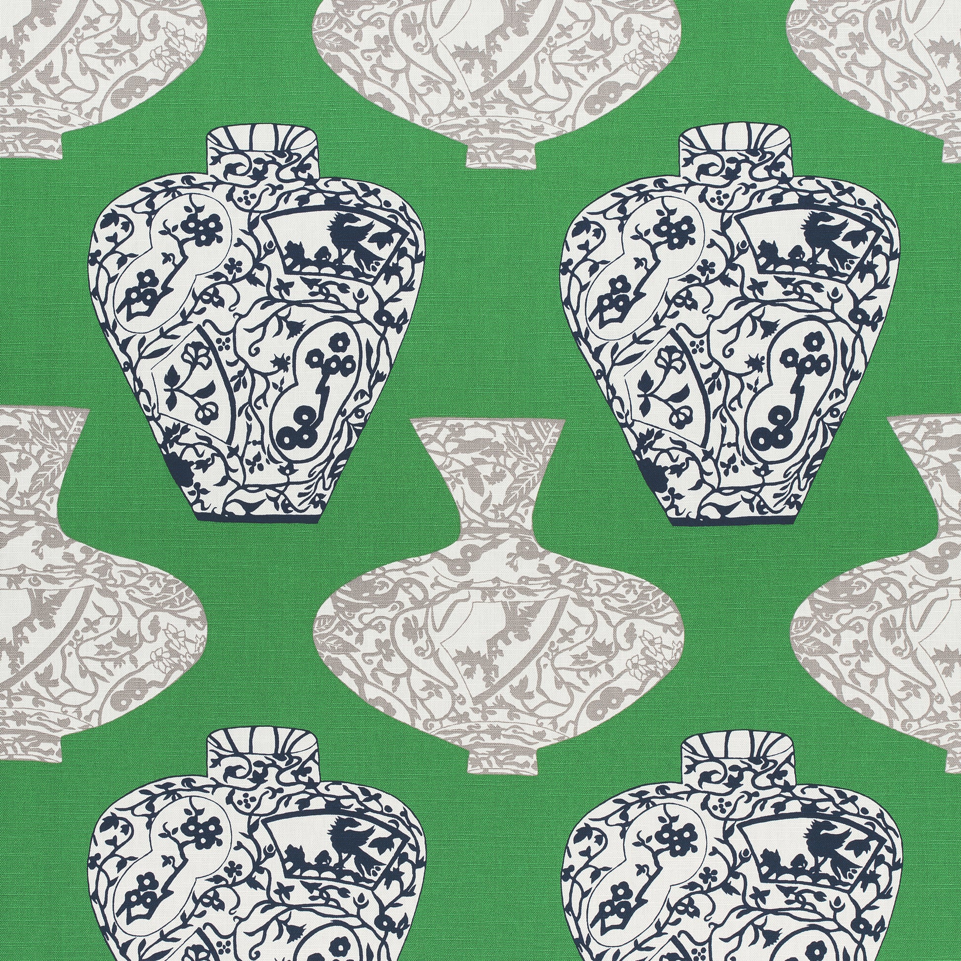 Buy samples of F913125 Imari Vase Printed Summer House Thibaut Fabrics