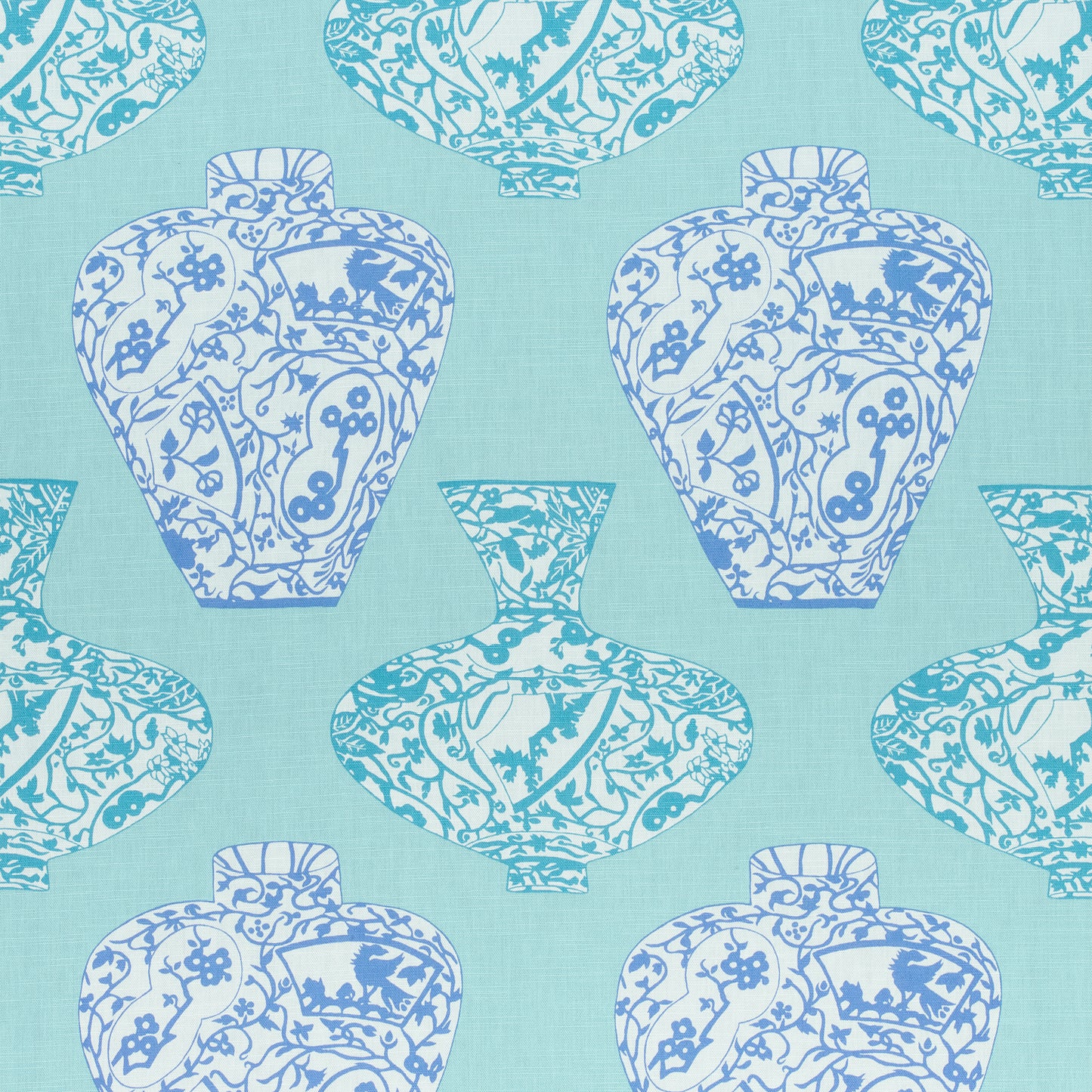 Buy samples of F913126 Imari Vase Printed Summer House Thibaut Fabrics