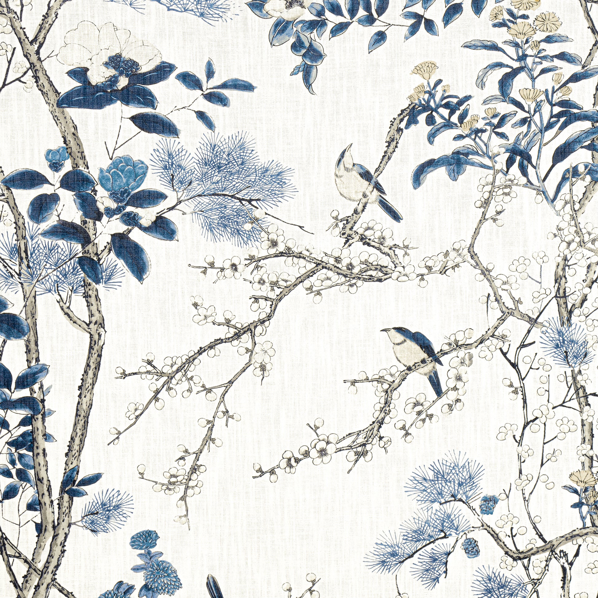 Purchase Thibaut Fabric SKU F913619 pattern name Katsura color Blue and White