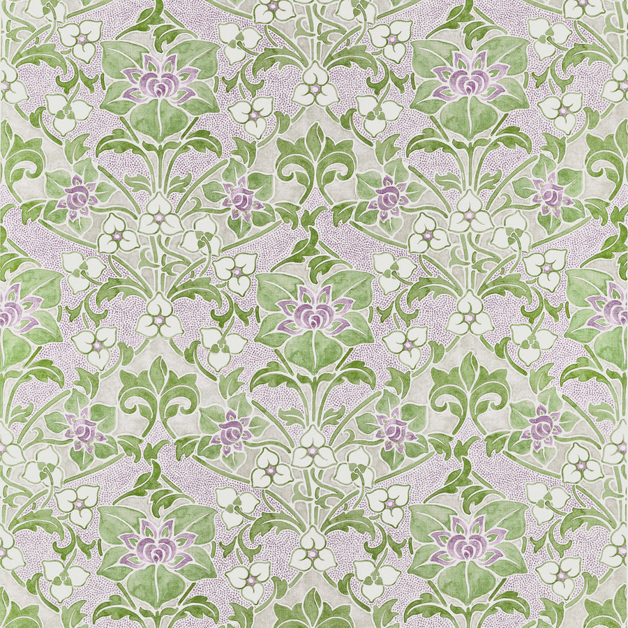 Select Thibaut Fabric SKU# F914603 pattern name Woodford color name Lilac and Green.