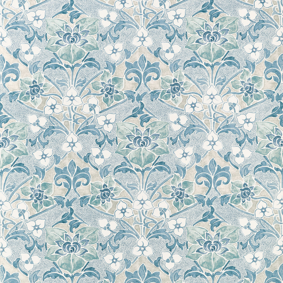Shop Thibaut Fabric Item# F914604 pattern name Woodford color name Spa Blue.