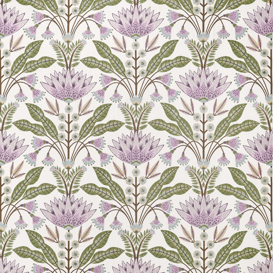Acquire Thibaut Fabric Item# F914608 pattern name Lotus color name Lilac and Green.