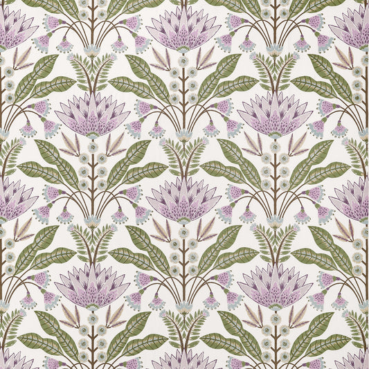 Acquire Thibaut Fabric Item# F914608 pattern name Lotus color name Lilac and Green.