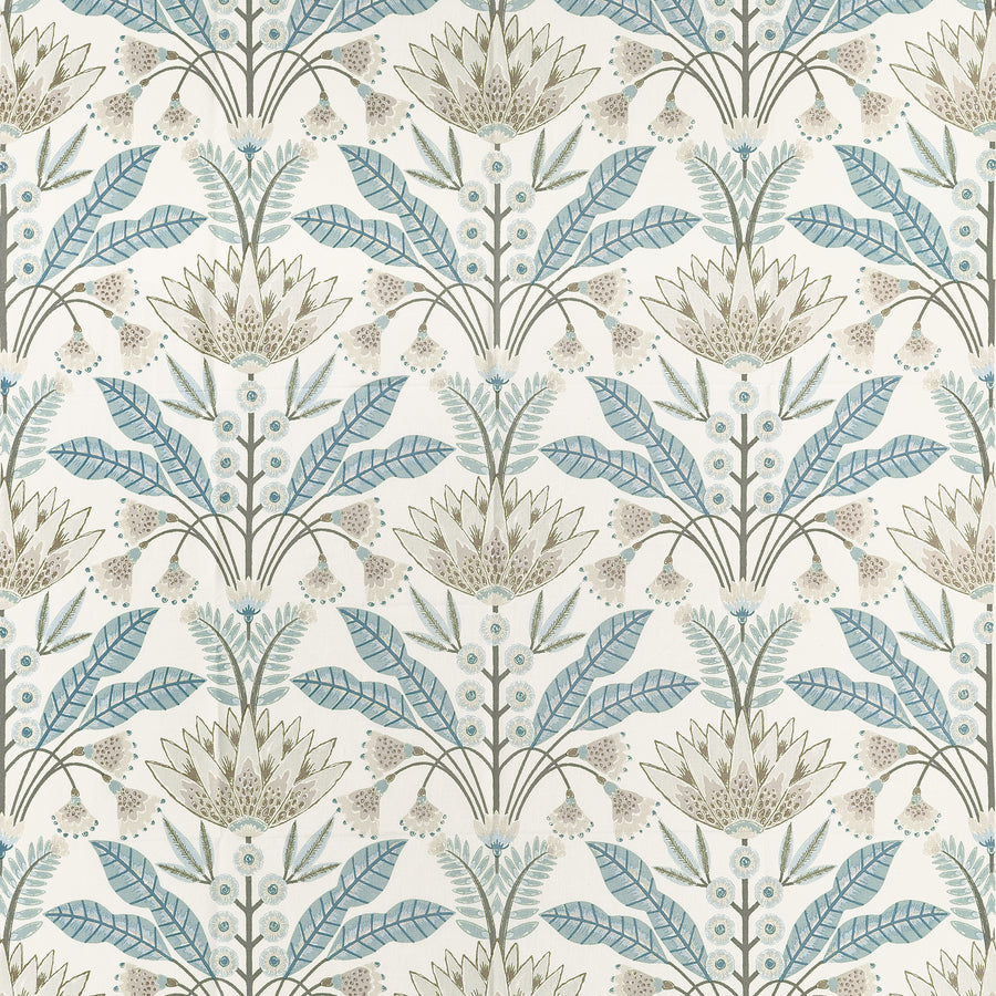 Select Thibaut Fabric Pattern F914611 pattern name Lotus color name Spa Blue.