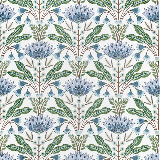 Looking for Thibaut Fabric Pattern number F914612 pattern name Lotus color name Blue and Green.