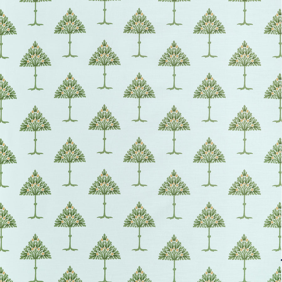 Acquire Thibaut Fabric SKU# F914617 pattern name May Tree color name Seaglass.
