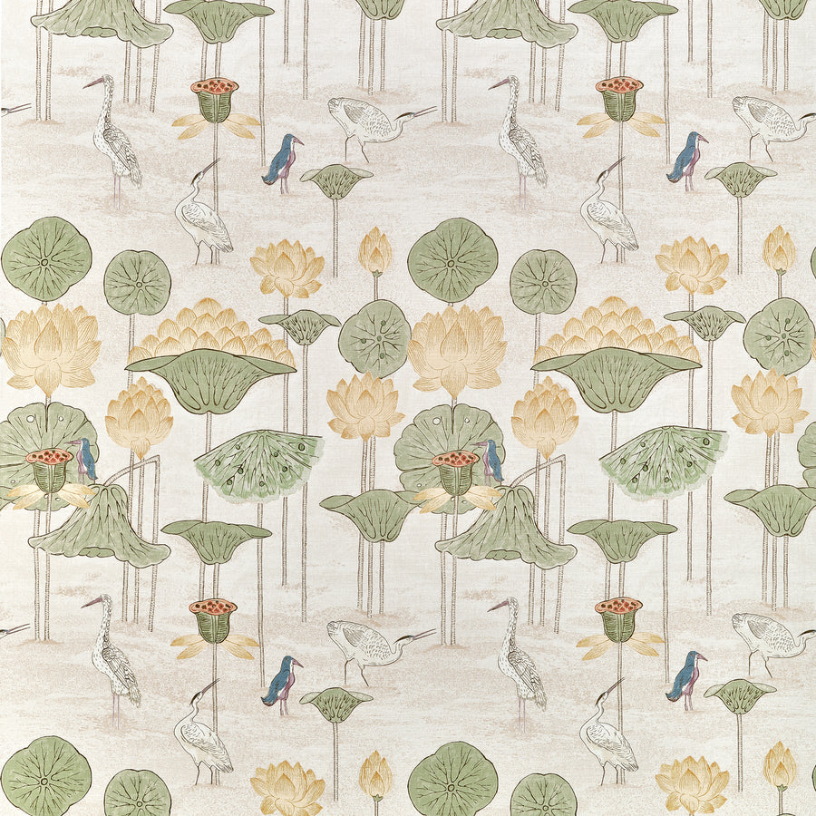 View Thibaut Fabric Item# F914634 pattern name Malea color name Gold.