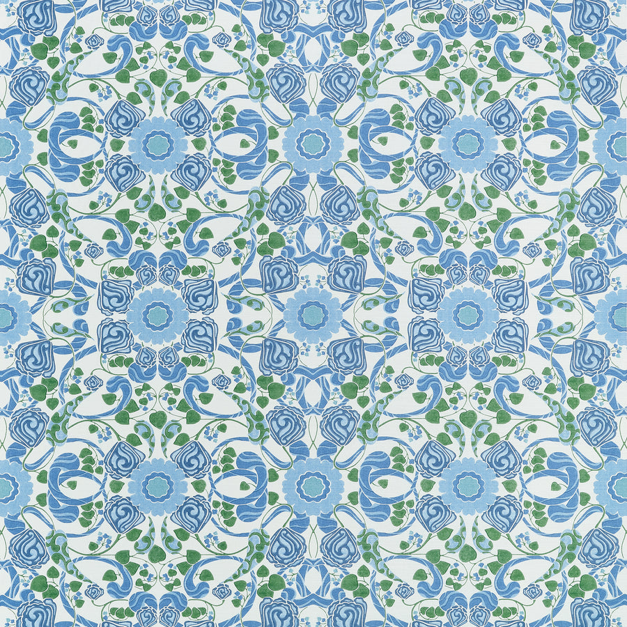 Shop Thibaut Fabric SKU F914644 pattern name Margaux color name Blue and Green.