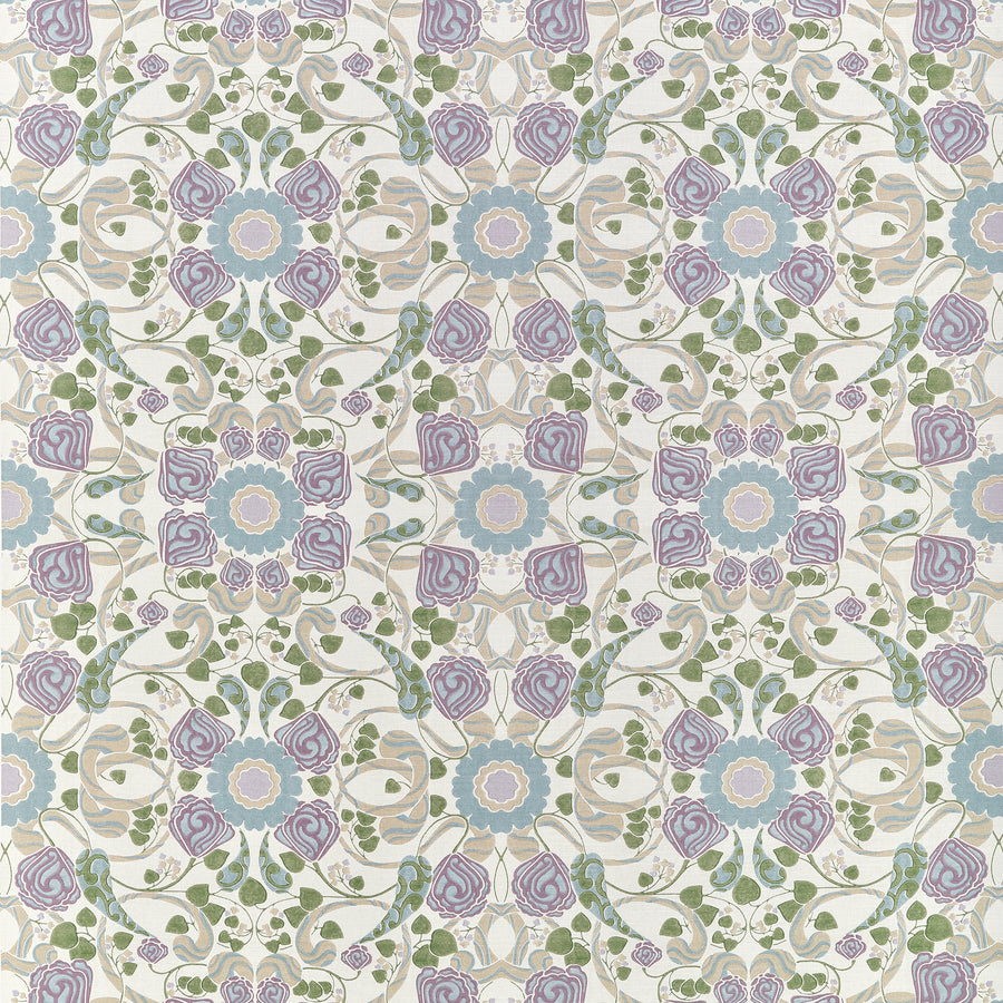 Acquire Thibaut Fabric Item# F914645 pattern name Margaux color name Lavender and Blue.