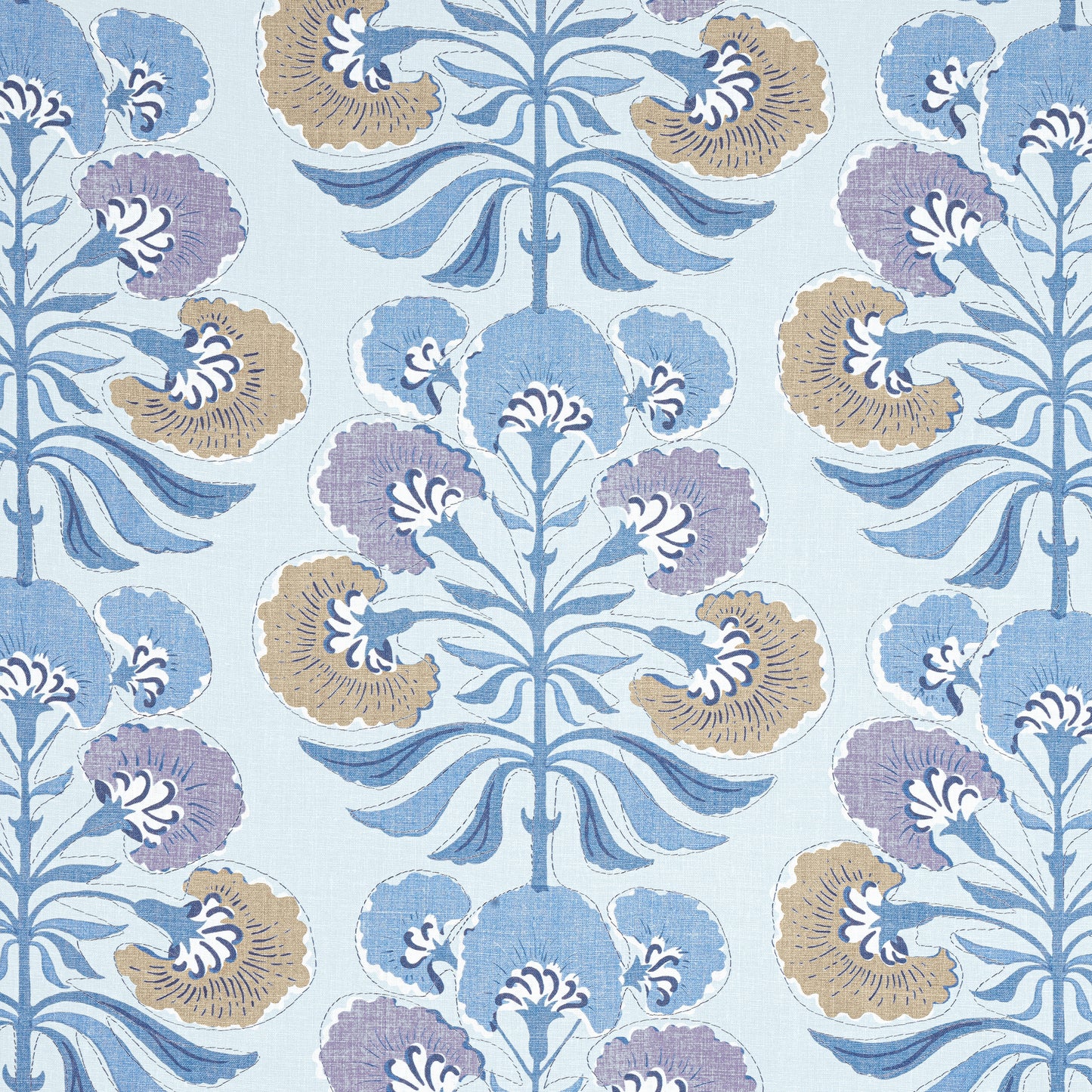 Purchase Thibaut Fabric SKU F916216 pattern name Tybee Tree color Lavender and Blue