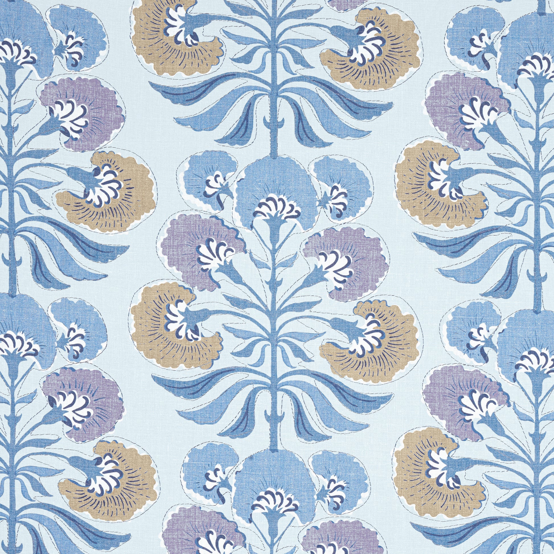 Purchase Thibaut Fabric SKU F916216 pattern name Tybee Tree color Lavender and Blue