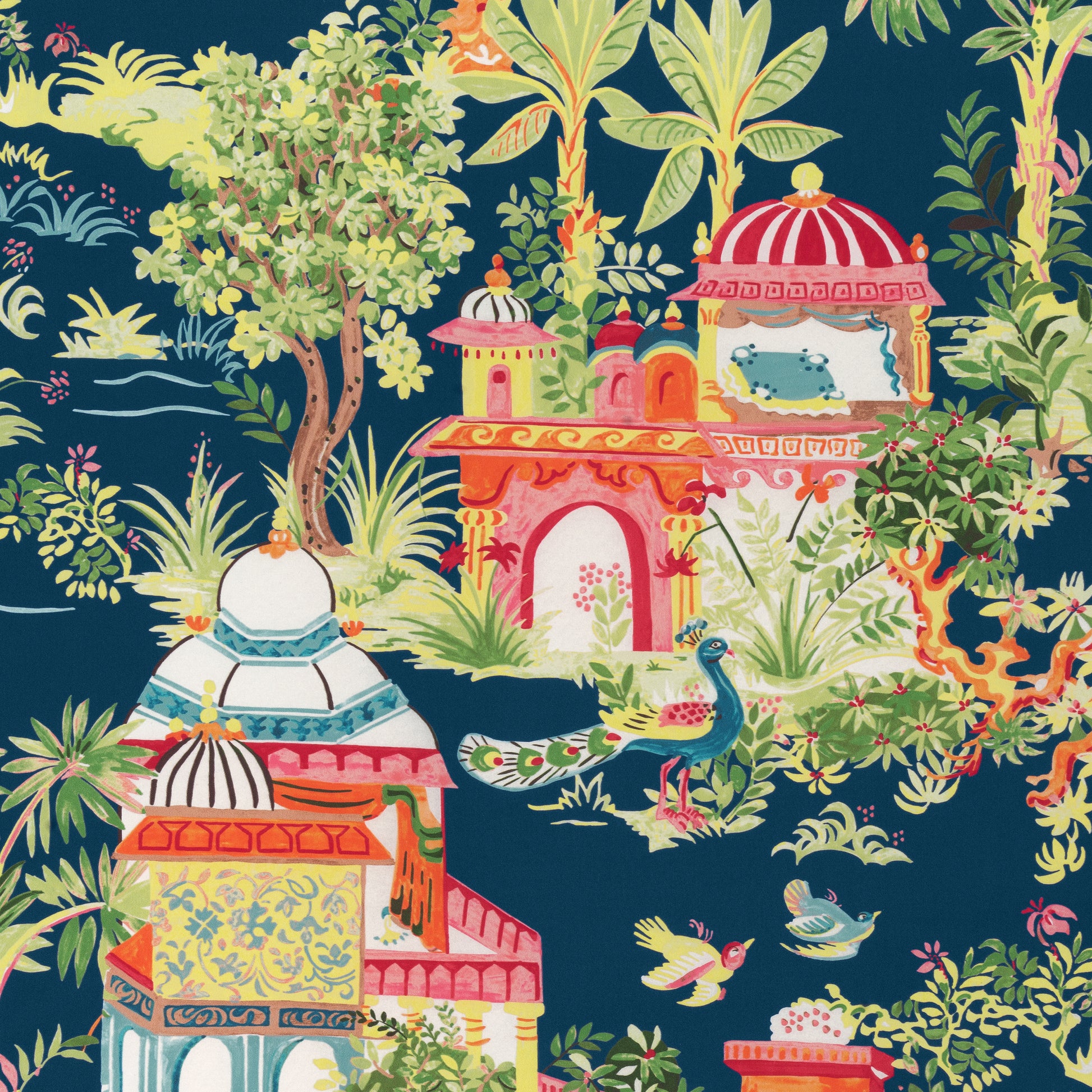 Purchase Thibaut Fabric Pattern F920823 pattern name Mystic Garden color Navy