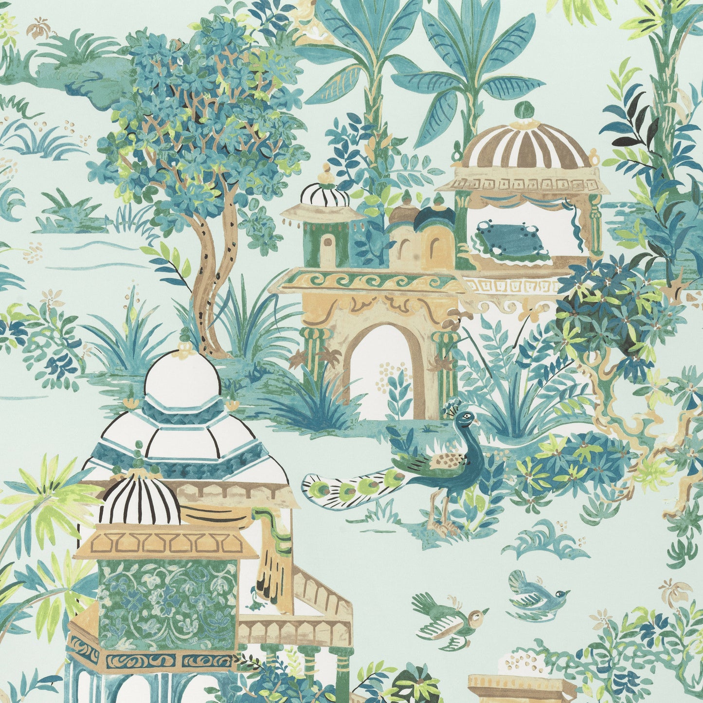 Purchase Thibaut Fabric Item# F920826 pattern name Mystic Garden color Spa Blue